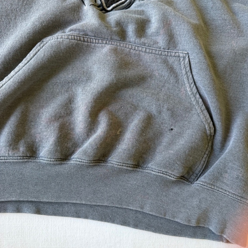 Y2K Fox Racing Fox Riders Hoodie Large Gray Embroidered Pullover Distressed - Picture 9 of 10